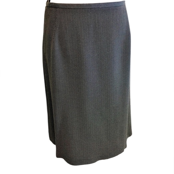 Vintage 90s A-Line Skirt Black w/ White Pin Dot Pattern JH Collectibles size 16 - Picture 1 of 16